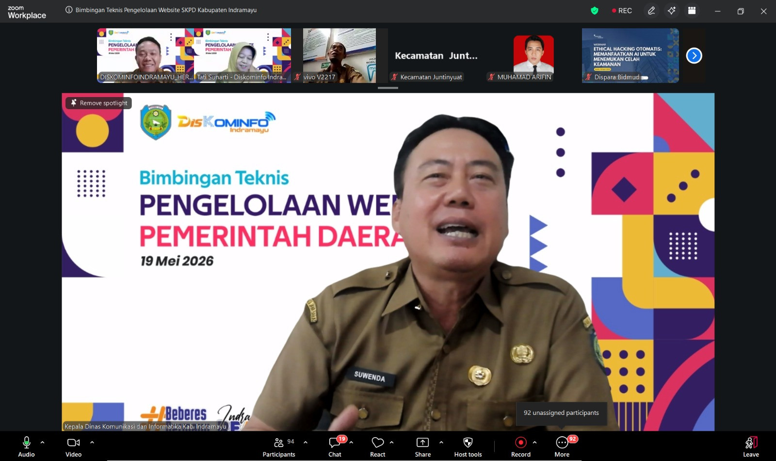 Bekali Admin Website se-Kabupaten, Diskominfo Indramayu Perkuat Publikasi Kegiatan Daerah
